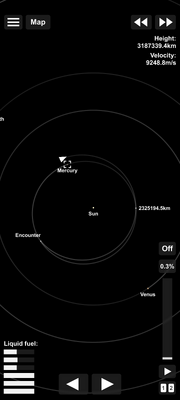 Mercury flyby trajectory for gravity assists