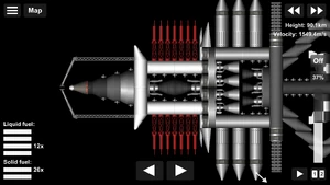 A space battleship with escape towers as missiles