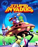 Bud and the rest of the Space Goofs from the Stupid Invaders U.S. video game cover.