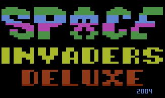 space invaders logo green