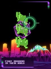 The environments of the indoor mode of Space Invaders: World Defense are said by promotional materials to be the Invaders' world.