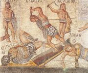 Retiarius vs secutor from Borghese mosaic.jpg