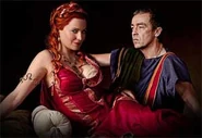 Lucretia and Quintus Batiatus, Domina and Dominus.