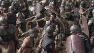 Spartacus fights in the final battle.