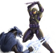 Griff fighting against Arbiter.