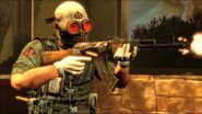 A player firing with an AK-47 in multiplayer.