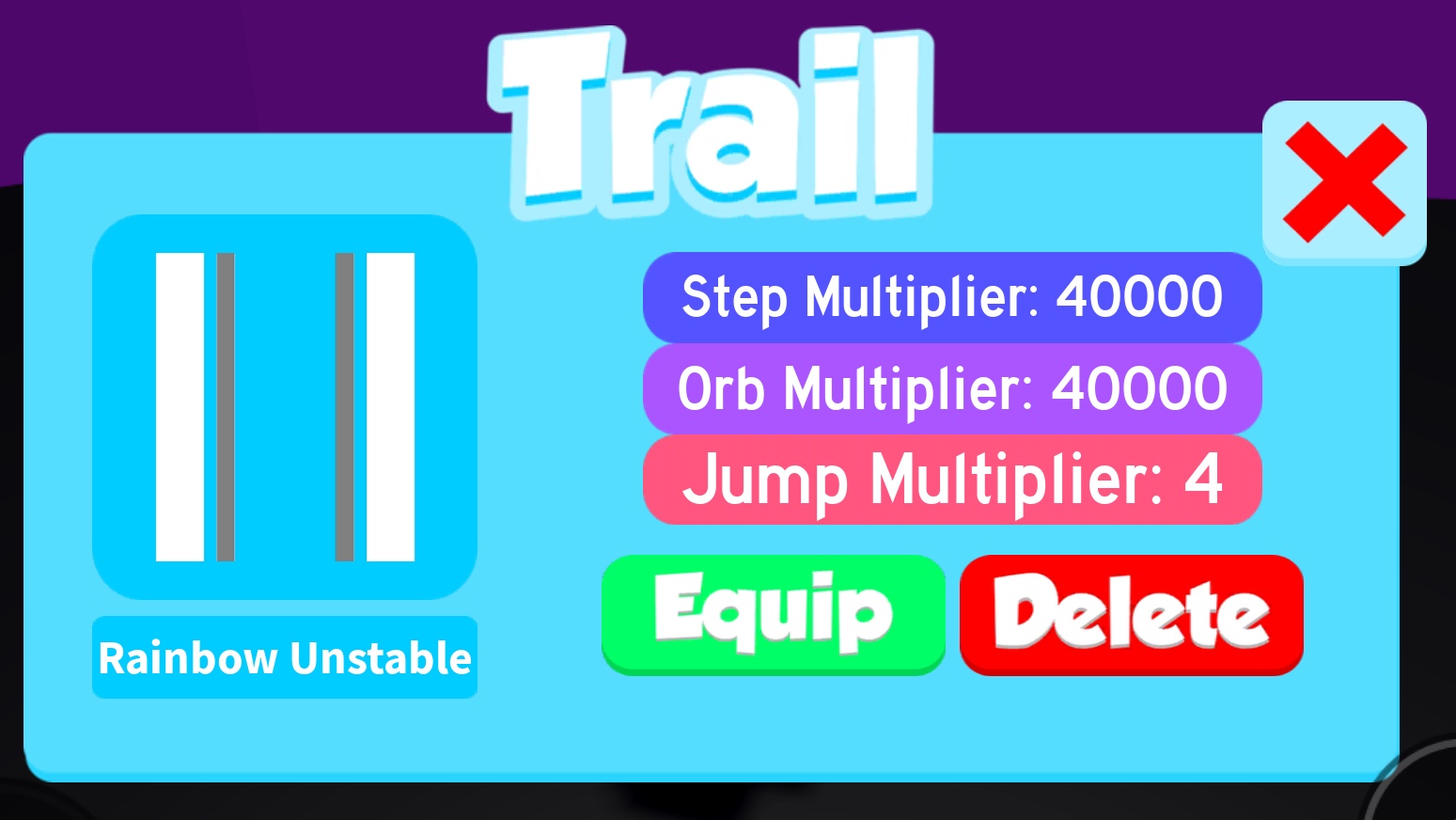 Rainbow Unstable Trail Speed City Wiki Fandom - what does rainbow look like in roblox