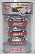 3-pack Chrome finish Mach 4, Mach 5, and Mach 6 cars