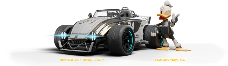 "An image showing the reward for buying the game before the EA launch which is a skin for Donald Duck and his kart"