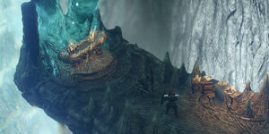 Isgrimm and Corporal Tahar confronting each other in the depths of the Mulandir Nexus.