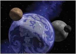 The planet Krynn and its three moons