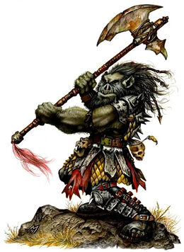 An orc armed with a greataxe