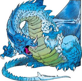 A blue dragon