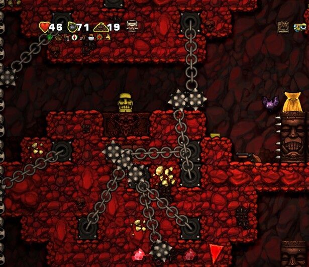 Screenshot taken from the Spelunky game.