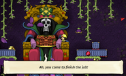 The Special dialogue that plays when King Yama is killed by Tina Flan, the person who defeated King Yama in Spelunky HD with an Eggplant.