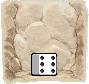 skeleton hand rolling dice