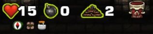 A much more humble HUD seen in Spelunky HD, as health and resources are more difficult to attain.