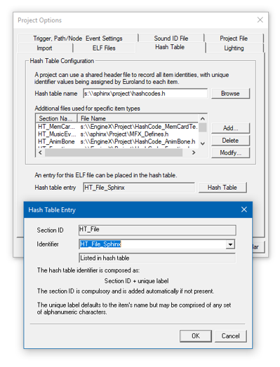 The hashcode editor in EuroLand, being used to tag MC_Sphinx.elf with HT_File_Sphinx.