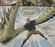 Sandman using his shape-shifting powers