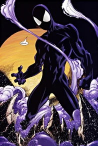 Spider-Man uniéndose al simbionte Venom