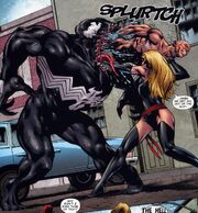 Ms. Marvel tearing Mac Gargan out of the Symbiote