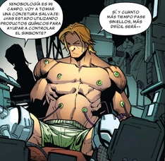 Flash siendo examinado tras su separacion del simbionte Venom