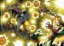 Harry usando su armamento del Duende Verde