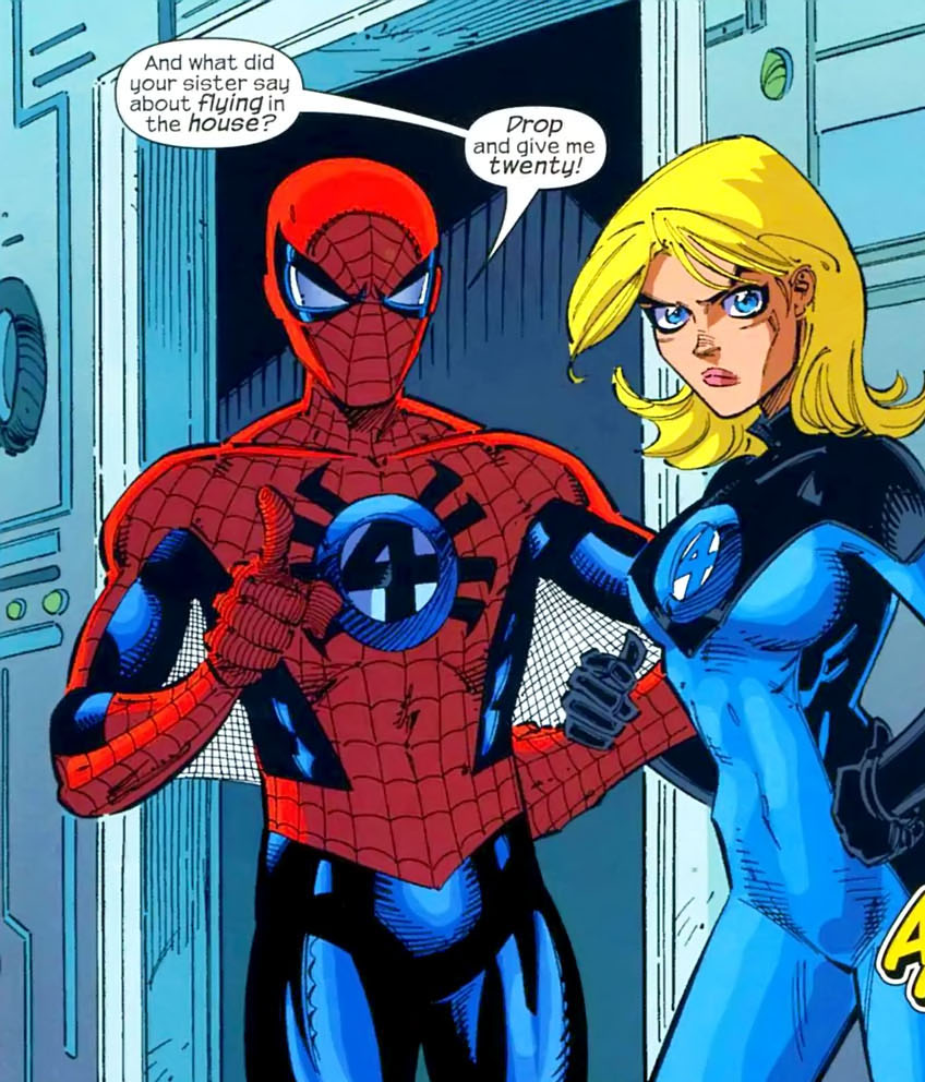 spiderman and invisible woman