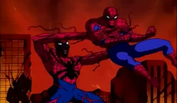 Spider-Carnage trata de matar al líder Spider-Man