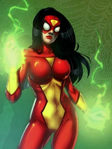 Spider-Woman usando sus habilidades