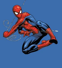 The modern, basic design of the red and blue classic costume