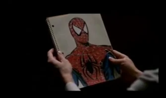 Peter's final drawn design for his costume in Spider-Man (2002 film)