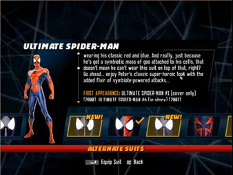 Ultimate Spider-Man original costume in Shattered Dimensions