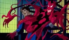 Peter trata de expulsar a Carnage de su cuerpo.