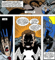 The symbiote bonding to Eddie