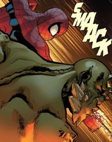 Peter fights Green Goblin.