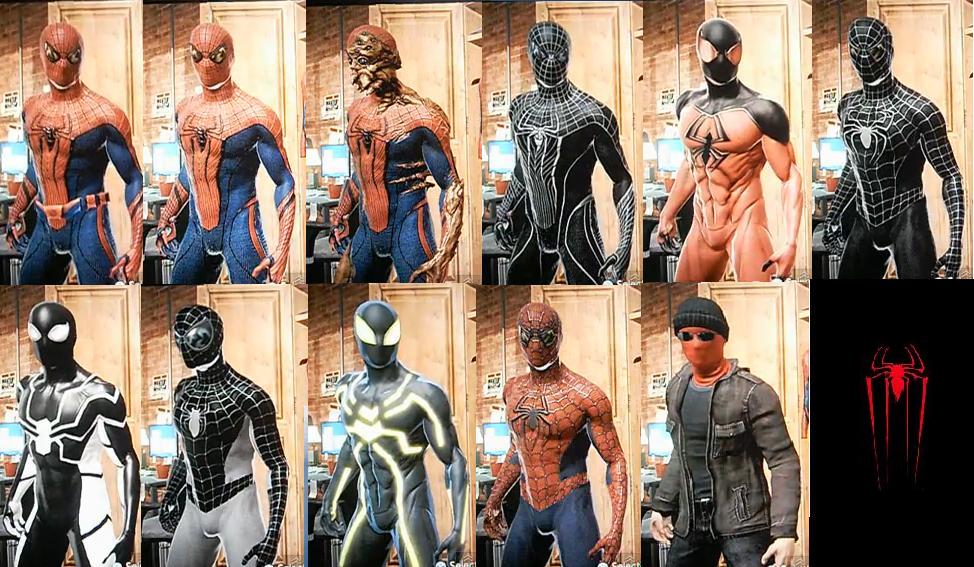 The Amazing Spider-Man Game ALL Costumes (PS3) 