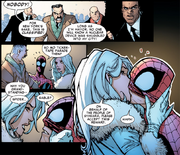 Silver Sable kissing Spider-Man.