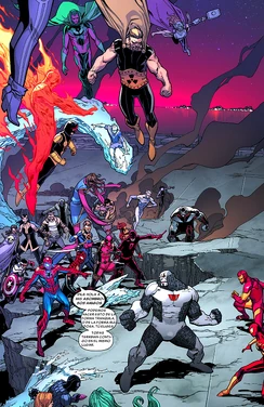 Regent derrotado por los heroes marvel