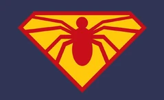 Símbolo de Spider-Boy en su traje y su chaqueta.