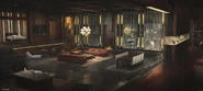 Finalized concept art of Norman Osborn's penthouse.