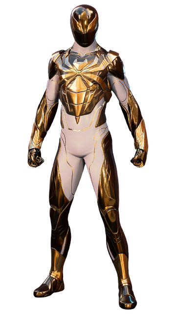 The spider-man mark 2 suit but the gold on the suit is replaced