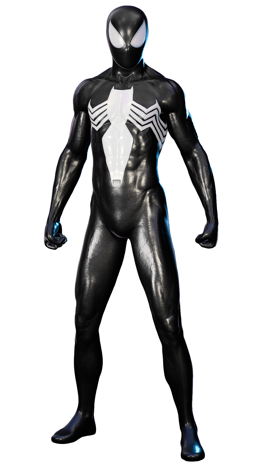 A hero dressed in a unique & sleek spider-inspired tactical-suit