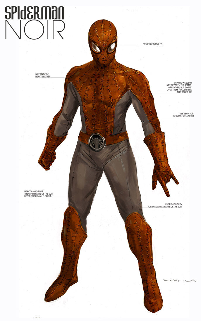 Noir Original Concept Costume | Spiderman: Shattered Dimensions ...