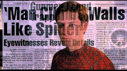 Peter fighting crime as Spider-Man