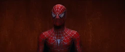 Spider-Man awkwardly uses an elevator