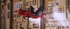 Spider-Man stops the  by pulling the plugs