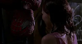 Mary Jane shares a moment with Spider-Man