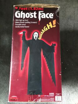 Standing 6 Foot Licensed Ghost Face Prop