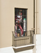 Setup in window of Seasonal Visions International office in California